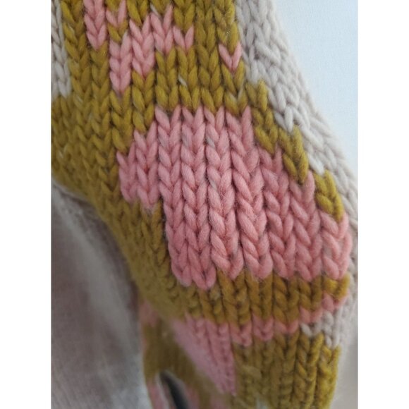 Amalialad Anthropology Wool Cardigan Sweater Size Medium Granola Chuncky Knit - Picture 8 of 16